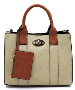 Faux Leather Mini Satchel Bag WU061 BRICK